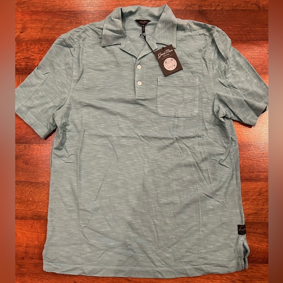 NWT Good Man Brand Men's Blue Polo Shirt 100% Cotton Size Medium - Picture 1 of 6